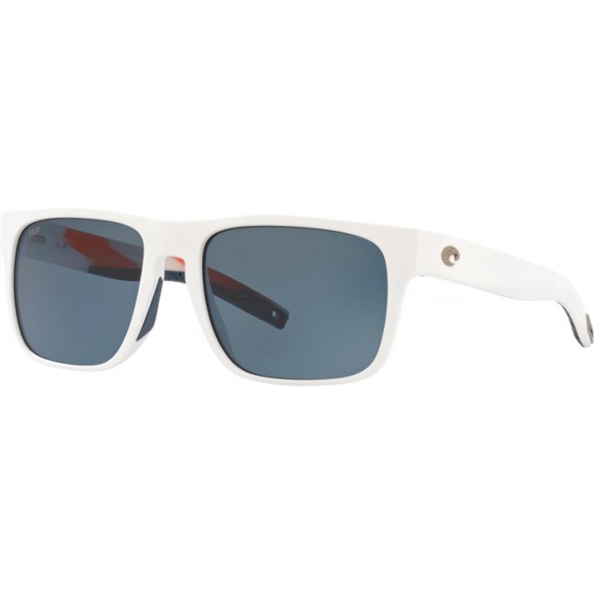 Costa Freedom Series Spearo Matte Usa White Frame Grey Lens Sunglasses