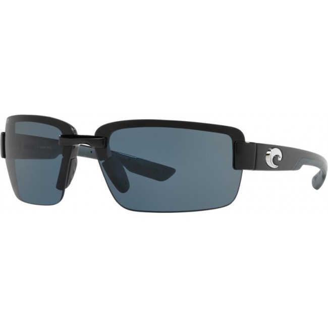 Costa Galveston Shiny Black Frame Grey Lens Sunglasses
