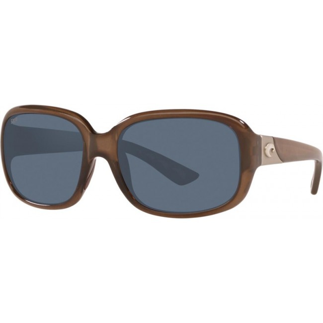 Costa Gannet Shiny Taupe Crystal Frame Grey Lens Sunglasses
