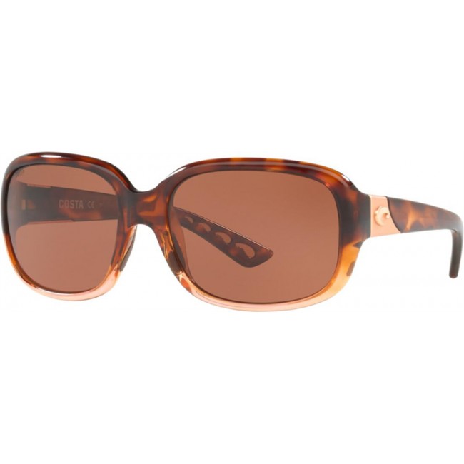 Costa Gannet Shiny Tortoise Fade Frame Copper Lens Sunglasses