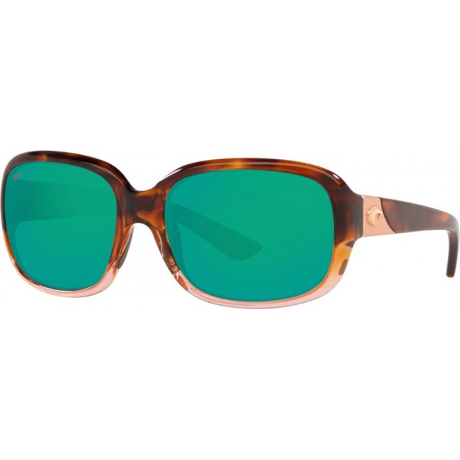 Costa Gannet Shiny Tortoise Fade Frame Green Lens Sunglasses