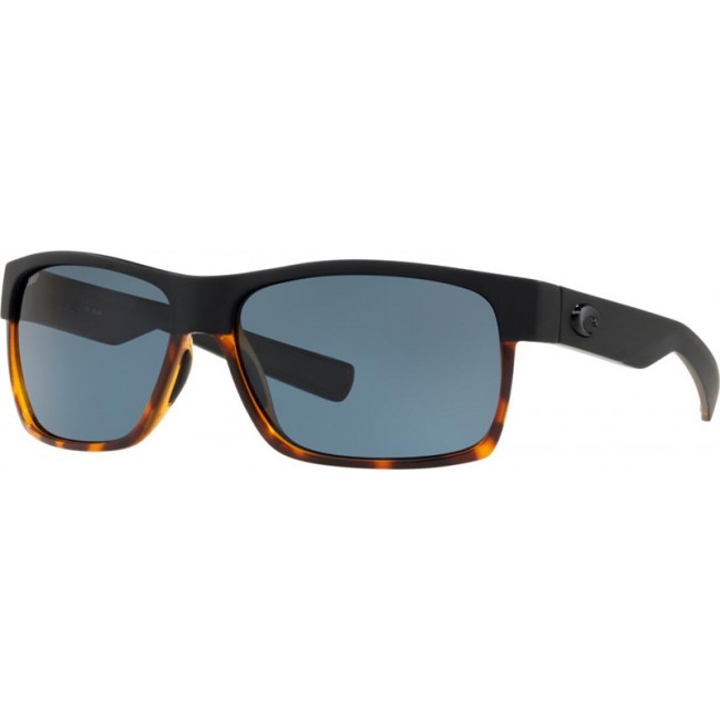 Costa Half Moon Black/Shiny Tort Frame Grey Lens Sunglasses