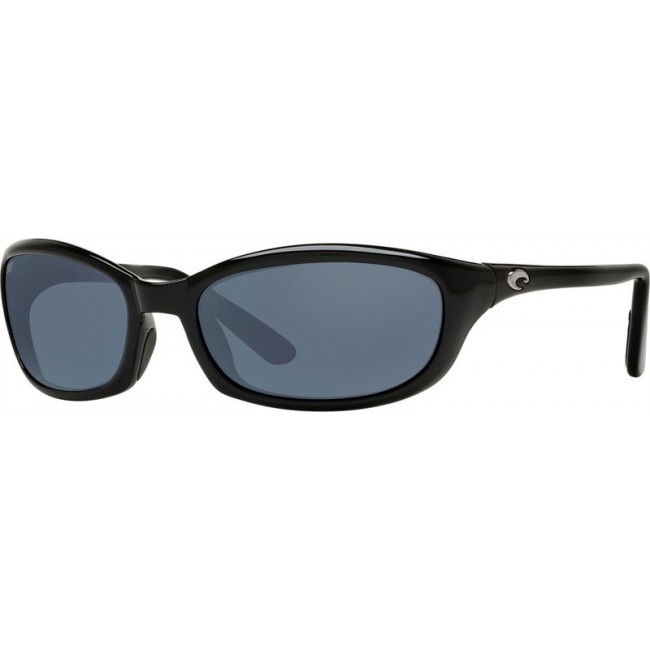 Costa Harpoon Shiny Black Frame Grey Lens Sunglasses