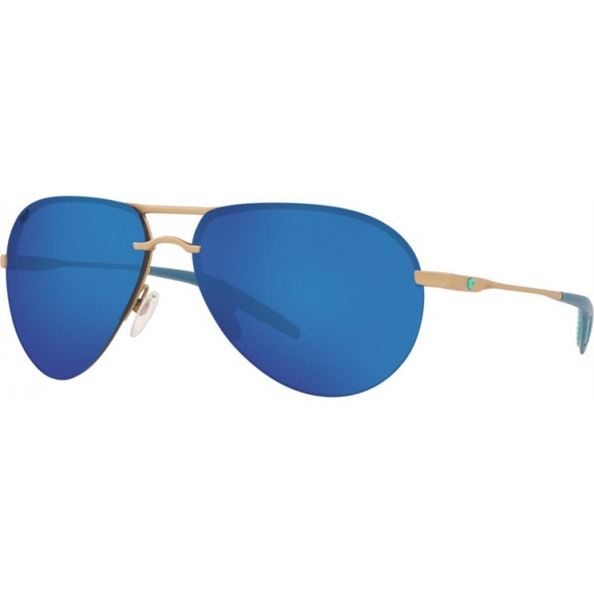 Costa Helo Matte Champagne Frame Blue Lens Sunglasses