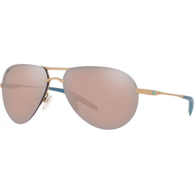 Costa Helo Matte Champagne Frame Copper Silver Lens Sunglasses