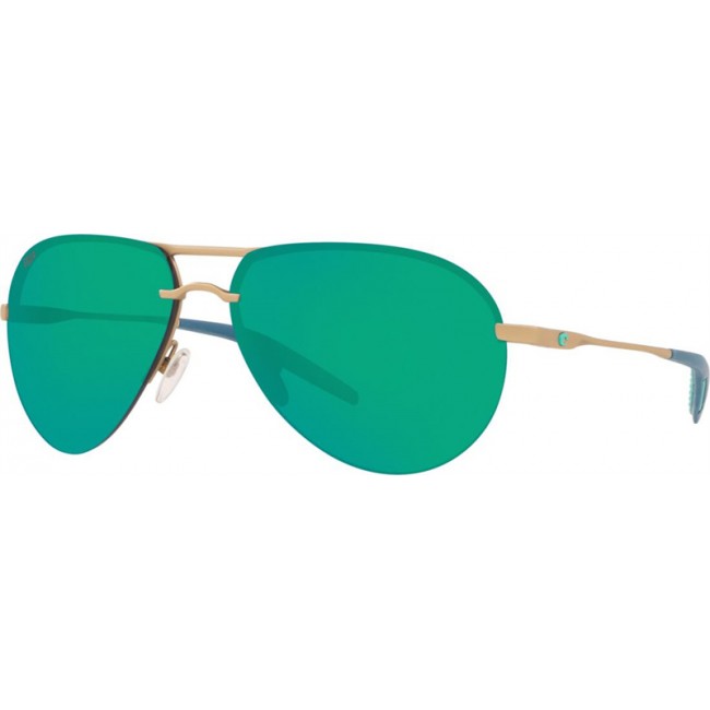 Costa Helo Matte Champagne Frame Green Lens Sunglasses