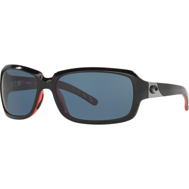 Costa Isabela Black Coral Frame Grey Lens Sunglasses
