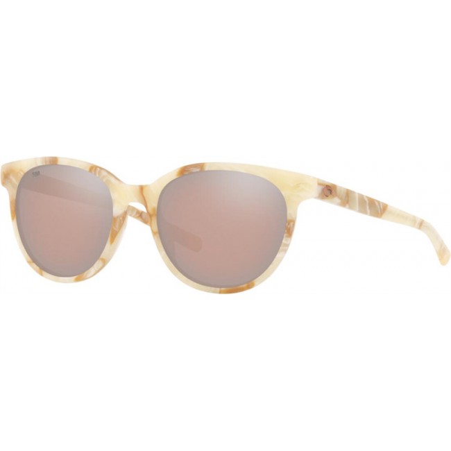 Costa Isla Shiny Seashell Frame Copper Silver Lens Sunglasses