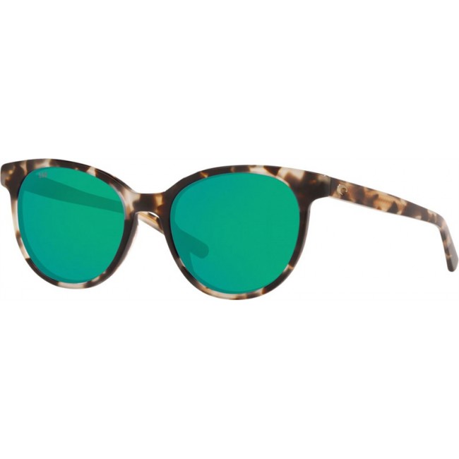 Costa Isla Shiny Tiger Cowrie Frame Green Lens Sunglasses