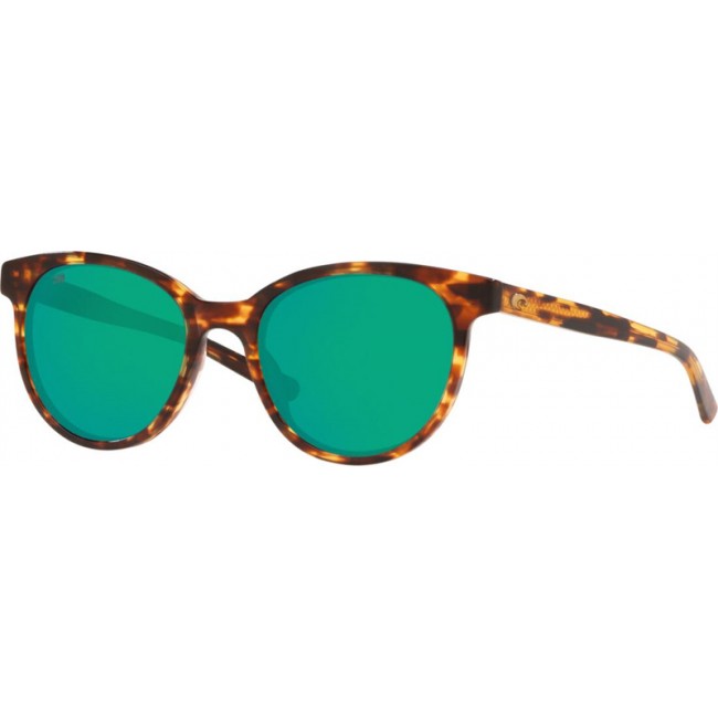 Costa Isla Tortoise Frame Green Lens Sunglasses