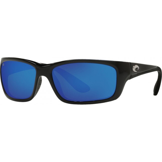 Costa Jose Shiny Black Frame Blue Lens Sunglasses