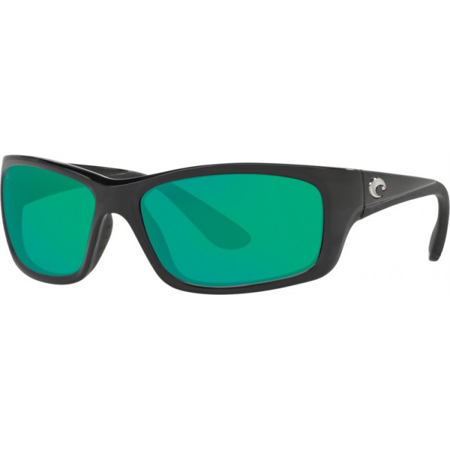 Costa Jose Shiny Black Frame Green Lens Sunglasses