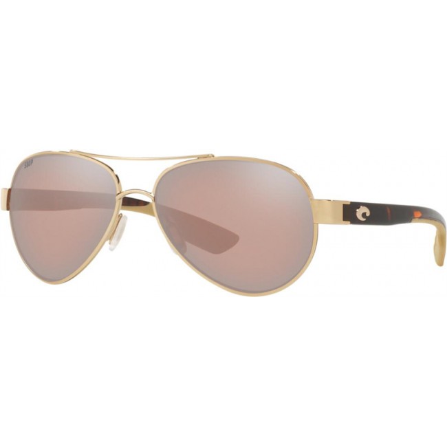 Costa Loreto Rose Gold Frame Copper Silver Lens Sunglasses