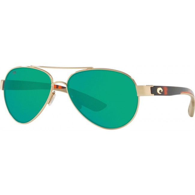 Costa Loreto Rose Gold Frame Green Lens Sunglasses