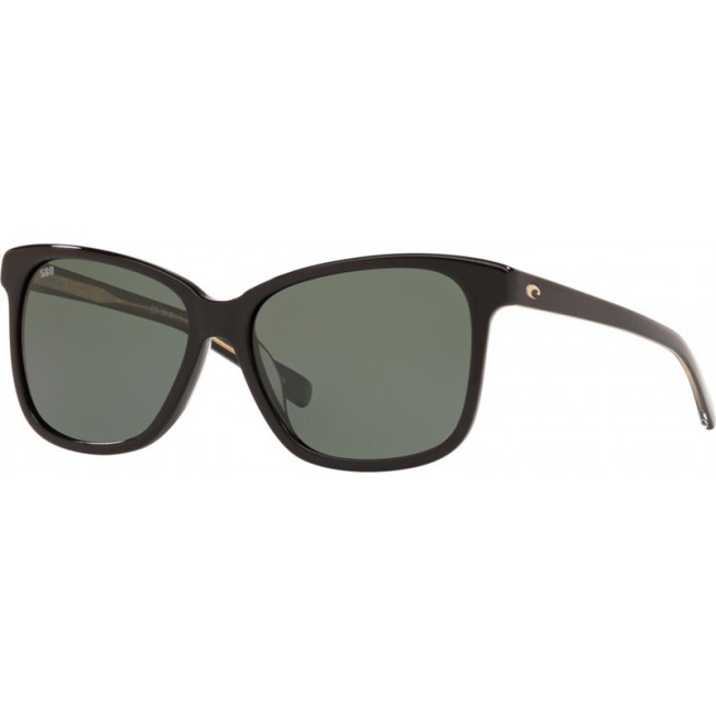 Costa May Shiny Black Frame Grey Lens Sunglasses