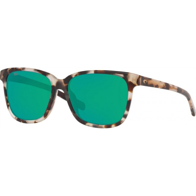 Costa May Shiny Tiger Cowrie Frame Green Lens Sunglasses