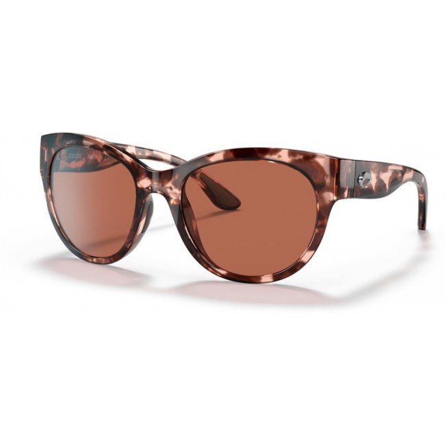 Costa Maya Shiny Coral Tortoise Frame Copper Lens Sunglasses