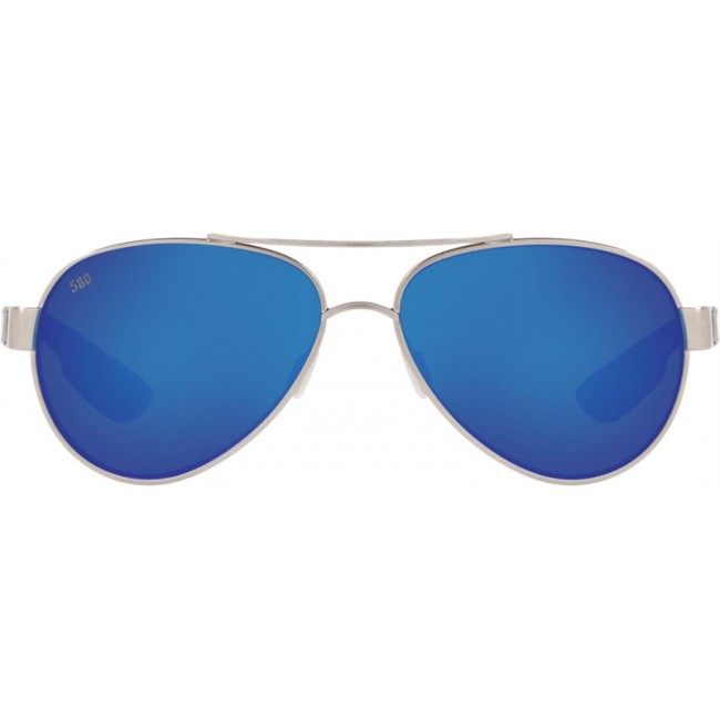 Costa Ocearch Loreto Ocearch Brushed Silver Frame Blue Lens Sunglasses