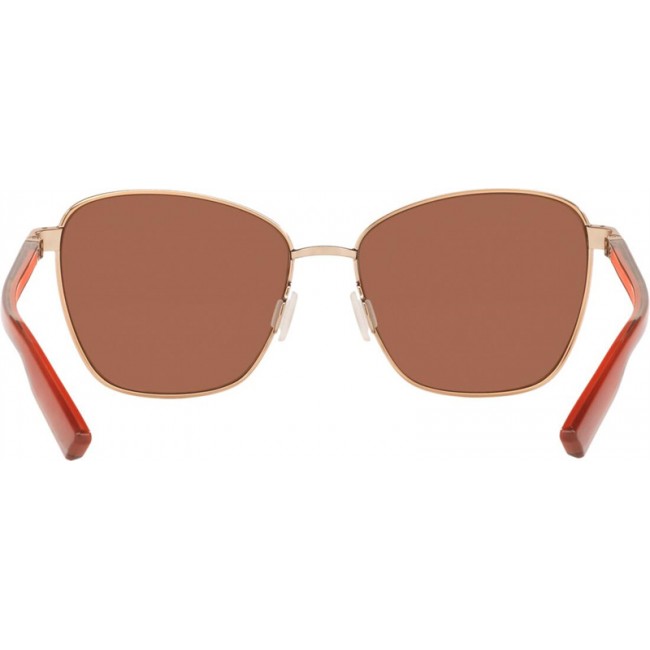 Costa Paloma Brushed Rose Gold Frame Copper Silver Lens Sunglasses