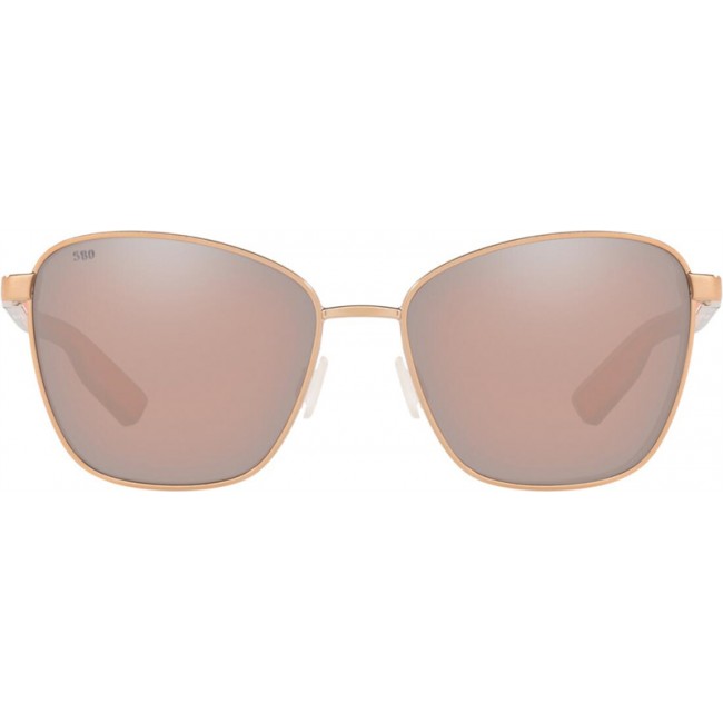 Costa Paloma Brushed Rose Gold Frame Copper Silver Lens Sunglasses