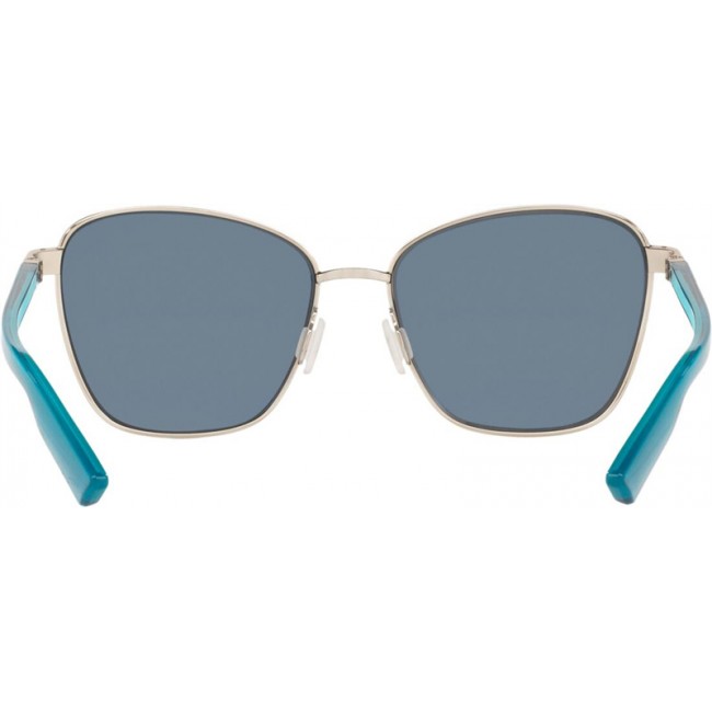Costa Paloma Brushed Silver Frame Grey Lens Sunglasses