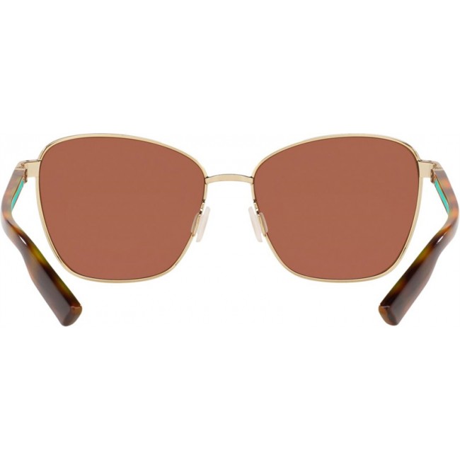 Costa Paloma Shiny Gold Frame Copper Lens Sunglasses