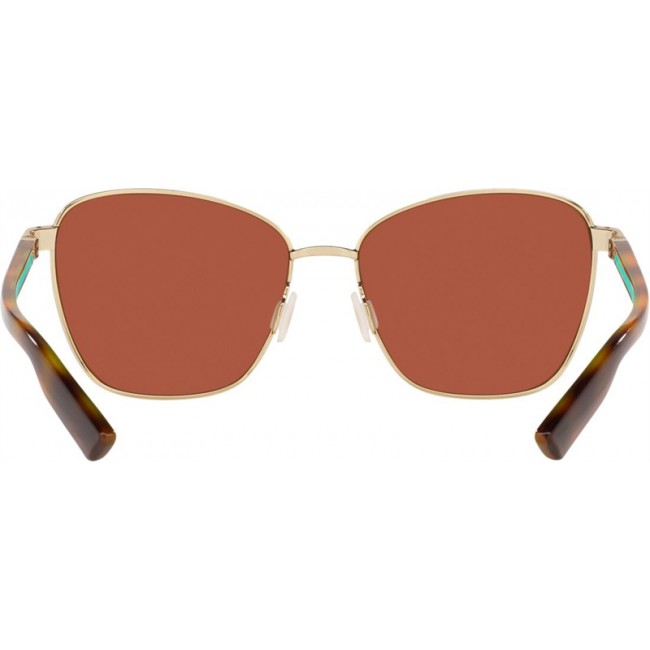 Costa Paloma Shiny Gold Frame Copper Silver Lens Sunglasses