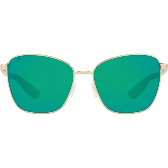 Costa Paloma Shiny Gold Frame Green Lens Sunglasses