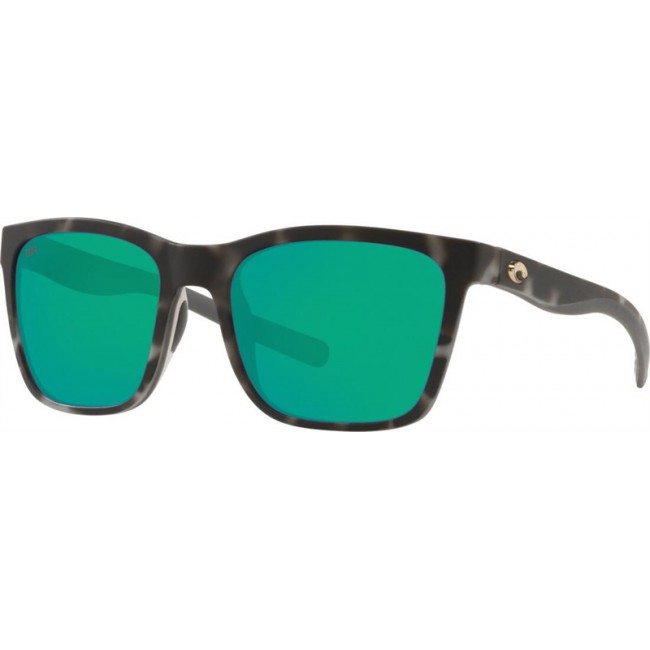 Costa Panga Matte Gray Tortoise Frame Green Lens Sunglasses