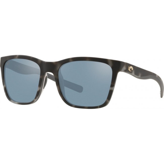 Costa Panga Matte Gray Tortoise Frame Grey Silver Lens Sunglasses
