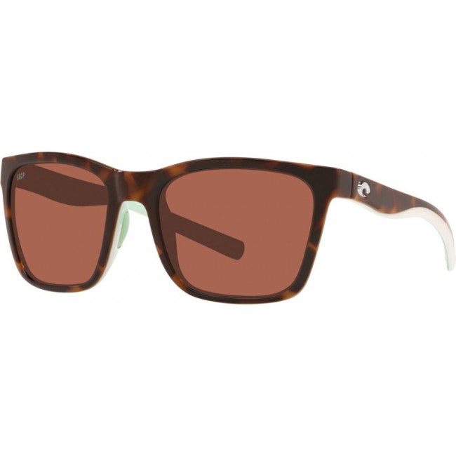 Costa Panga Shiny Tortoise/White/Seafoam Crystal Frame Copper Lens Sunglasses