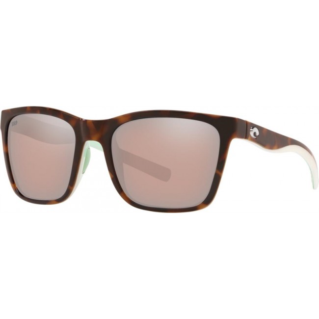 Costa Panga Shiny Tortoise/White/Seafoam Crystal Frame Copper Silver Lens Sunglasses