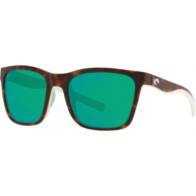 Costa Panga Shiny Tortoise/White/Seafoam Crystal Frame Green Lens Sunglasses