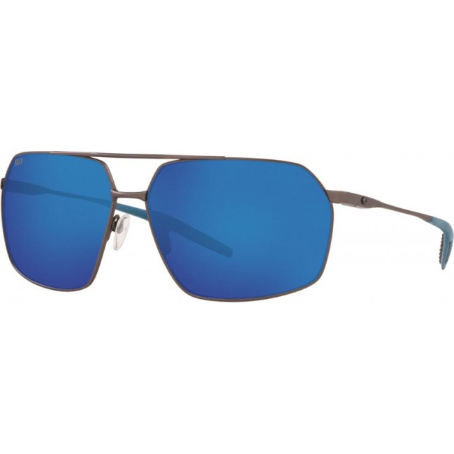 Costa Pilothouse Matte Dark Gunmetal Frame Blue Lens Sunglasses