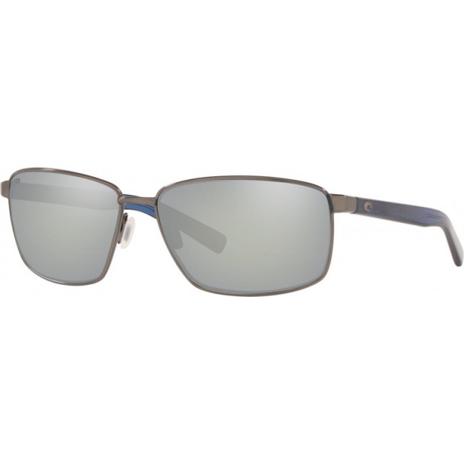 Costa Ponce Brushed Gunmetal Frame Grey Silver Lens Sunglasses