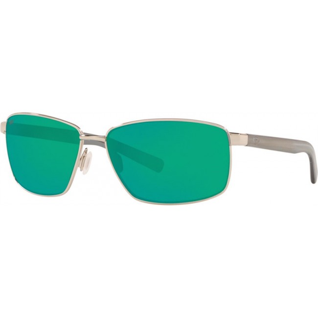 Costa Ponce Silver Frame Green Lens Sunglasses