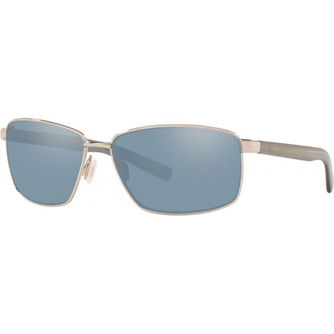 Costa Ponce Silver Frame Grey Silver Lens Sunglasses