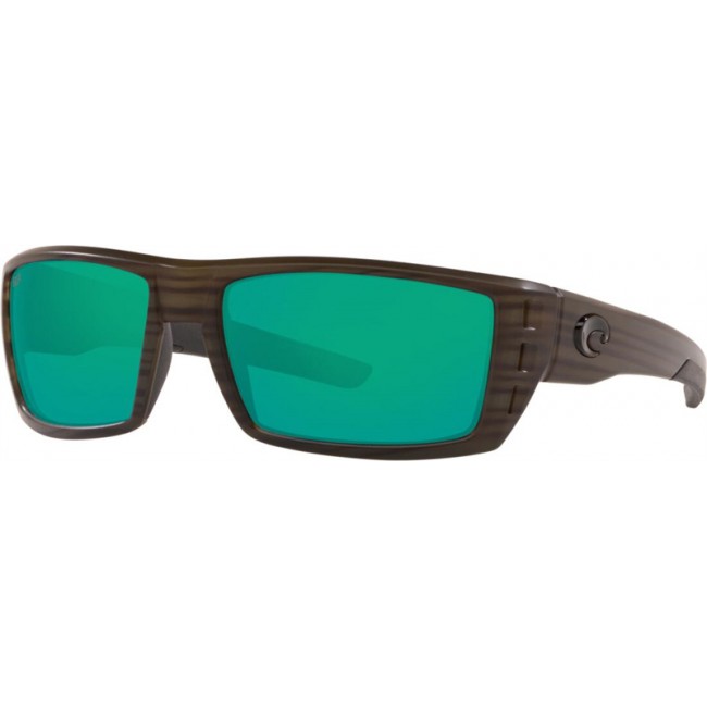 Costa Rafael Matte Olive Teak Frame Green Lens Sunglasses