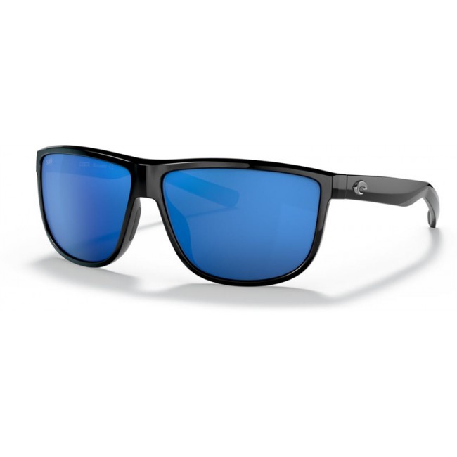 Costa Rincondo Shiny Black Frame Blue Lens Sunglasses