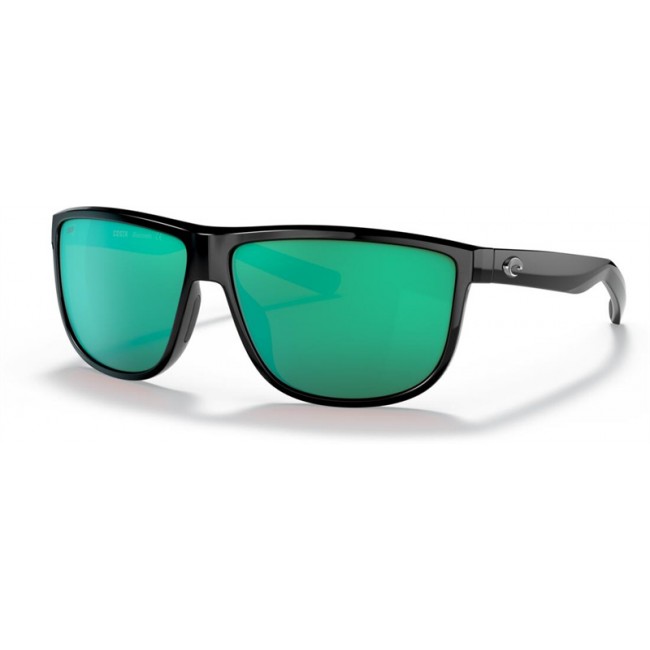 Costa Rincondo Shiny Black Frame Green Lens Sunglasses