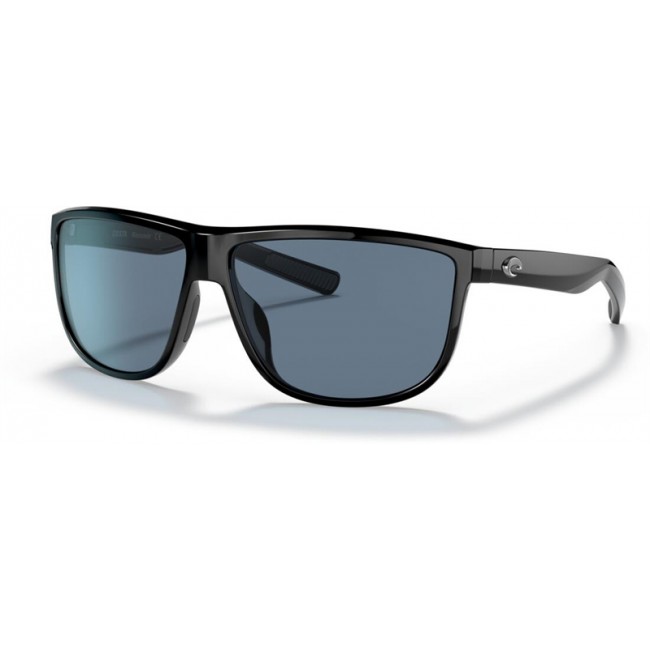 Costa Rincondo Shiny Black Frame Grey Lens Sunglasses