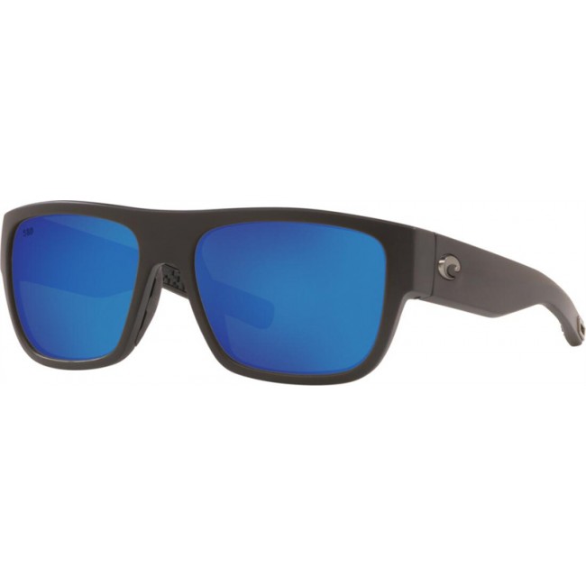 Costa Sampan Matte Black Frame Blue Lens Sunglasses