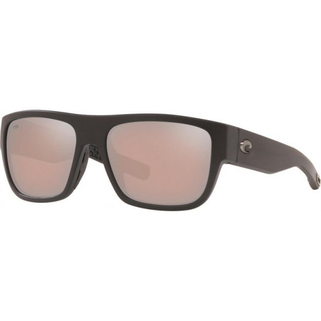 Costa Sampan Matte Black Frame Copper Silver Lens Sunglasses