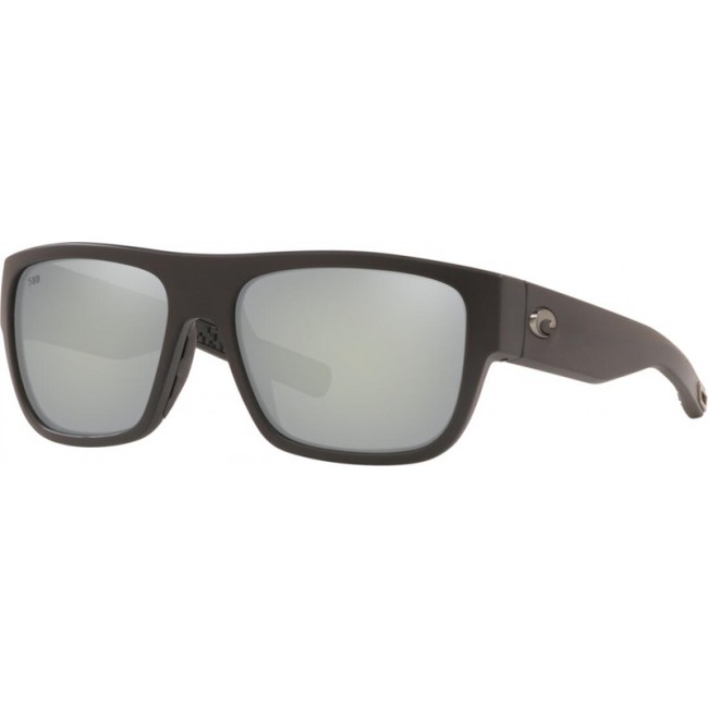 Costa Sampan Matte Black Frame Grey Silver Lens Sunglasses