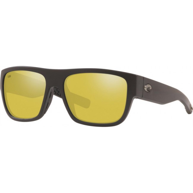 Costa Sampan Matte Black Frame Sunrise Silver Lens Sunglasses