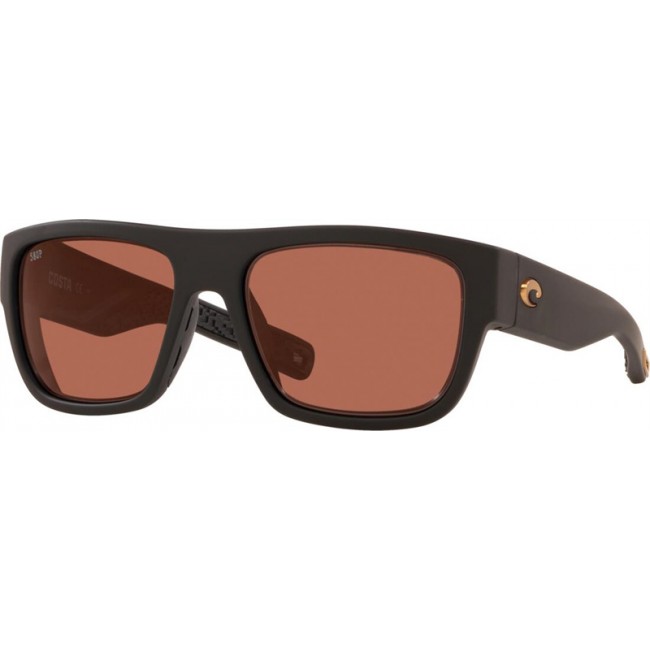 Costa Sampan Matte Black Ultra Frame Copper Lens Sunglasses
