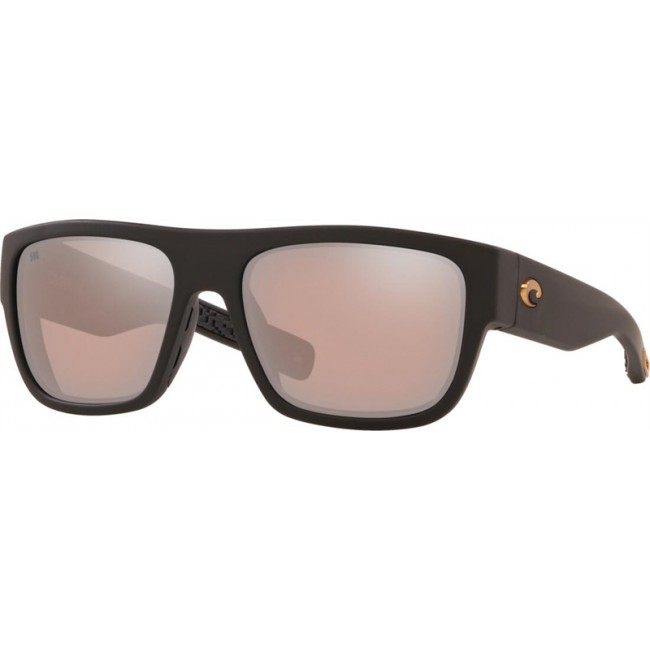 Costa Sampan Matte Black Ultra Frame Copper Silver Lens Sunglasses