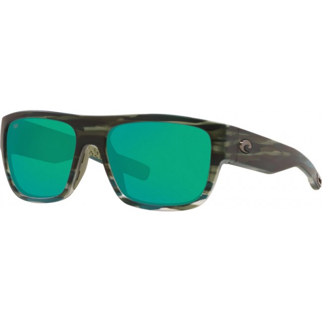 Costa Sampan Matte Reef Frame Green Lens Sunglasses