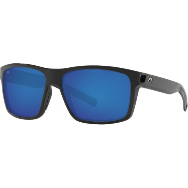Costa Slack Tide Shiny Black Frame Blue Lens Sunglasses