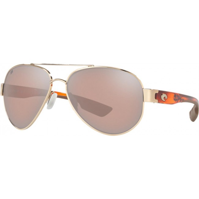 Costa South Point Rose Gold Frame Copper Silver Lens Sunglasses